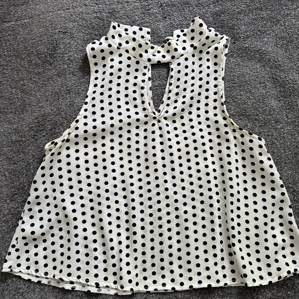 Polka Dot Sleeveless Top Size S